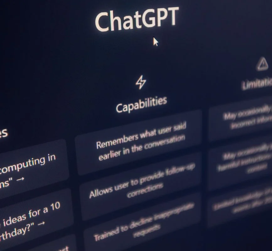 chat gpt page on screen