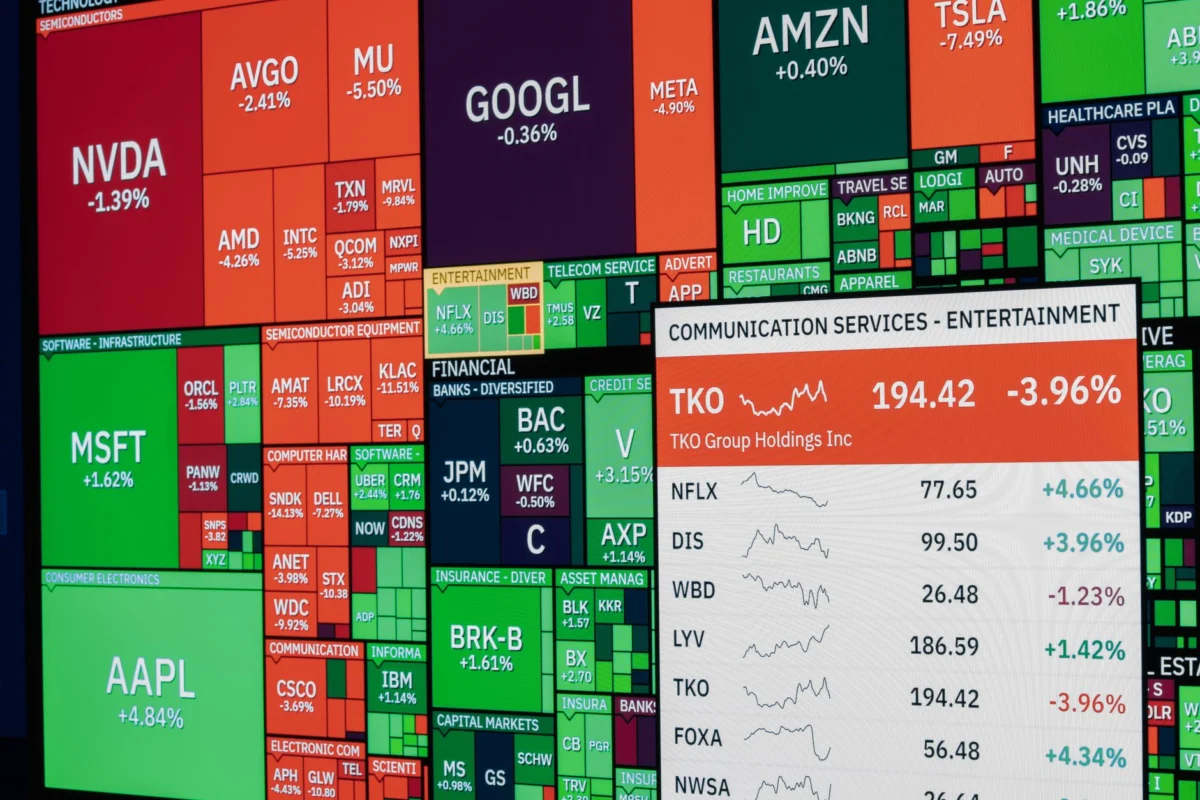 stock market data visualization display