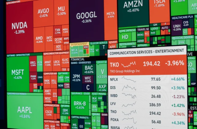 stock market data visualization display